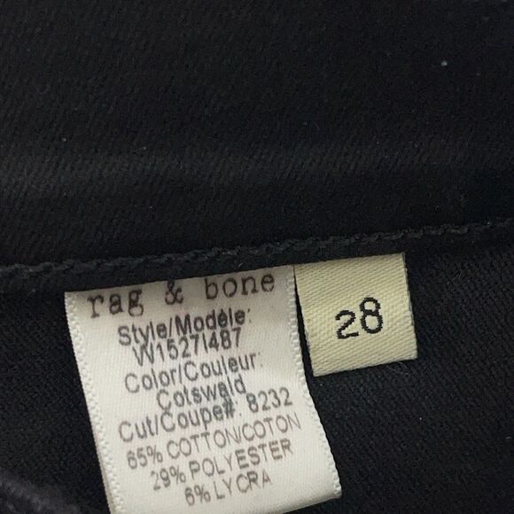 RAG & BONE‎ Jeans Women Size 26 Capri Black Dark Wash Denim Pants 28x26 Stretch - Picture 9 of 13